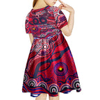 Custom NAIDOC Week 2024 Demons Kid Short Sleeve Dress Aboriginal Animals Keep The Fire Burning