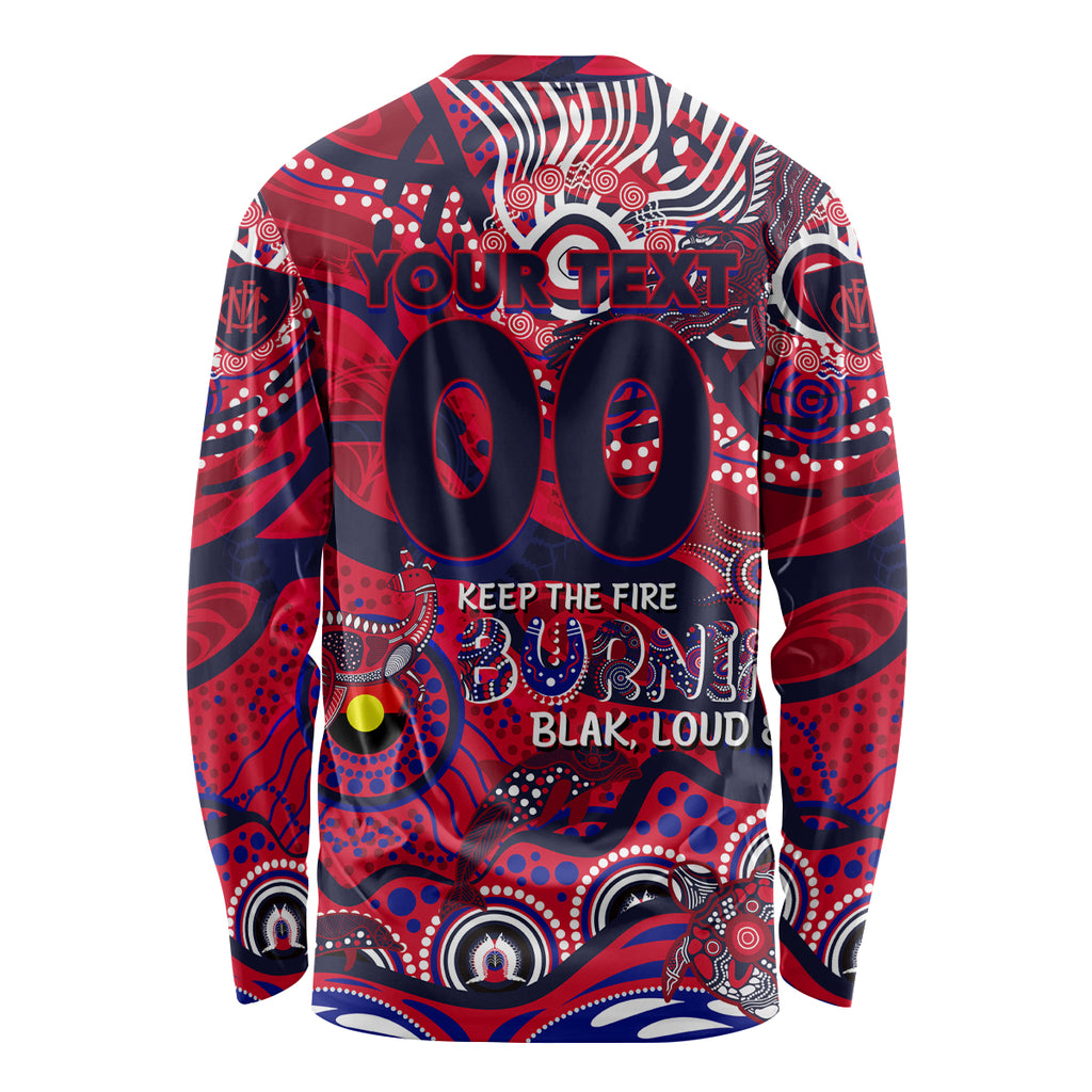 Custom NAIDOC Week 2024 Demons Long Sleeve Shirt Aboriginal Animals Keep The Fire Burning