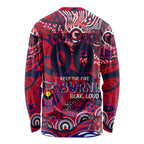 Custom NAIDOC Week 2024 Demons Long Sleeve Shirt Aboriginal Animals Keep The Fire Burning
