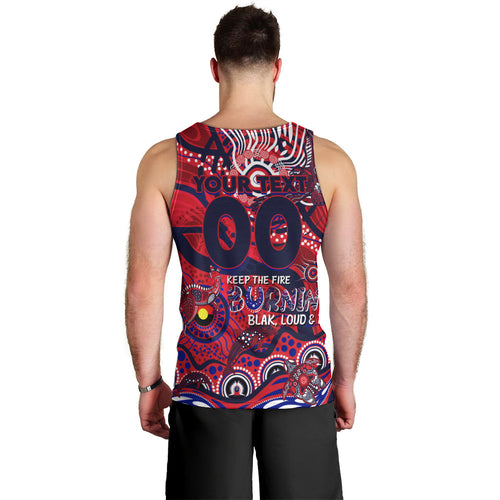 Custom NAIDOC Week 2024 Demons Men Tank Top Aboriginal Animals Keep The Fire Burning