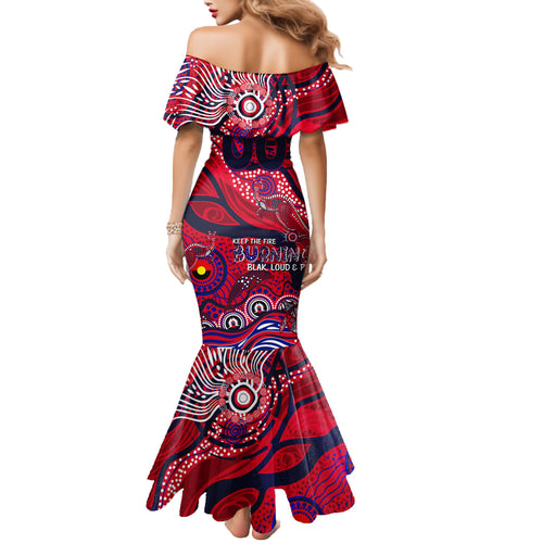 Custom NAIDOC Week 2024 Demons Mermaid Dress Aboriginal Animals Keep The Fire Burning