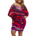 Custom NAIDOC Week 2024 Demons Off Shoulder Short Dress Aboriginal Animals Keep The Fire Burning