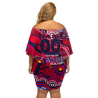 Custom NAIDOC Week 2024 Demons Off Shoulder Short Dress Aboriginal Animals Keep The Fire Burning