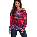 Custom NAIDOC Week 2024 Demons Off Shoulder Sweater Aboriginal Animals Keep The Fire Burning