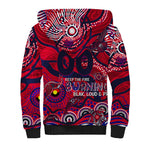 Custom NAIDOC Week 2024 Demons Sherpa Hoodie Aboriginal Animals Keep The Fire Burning