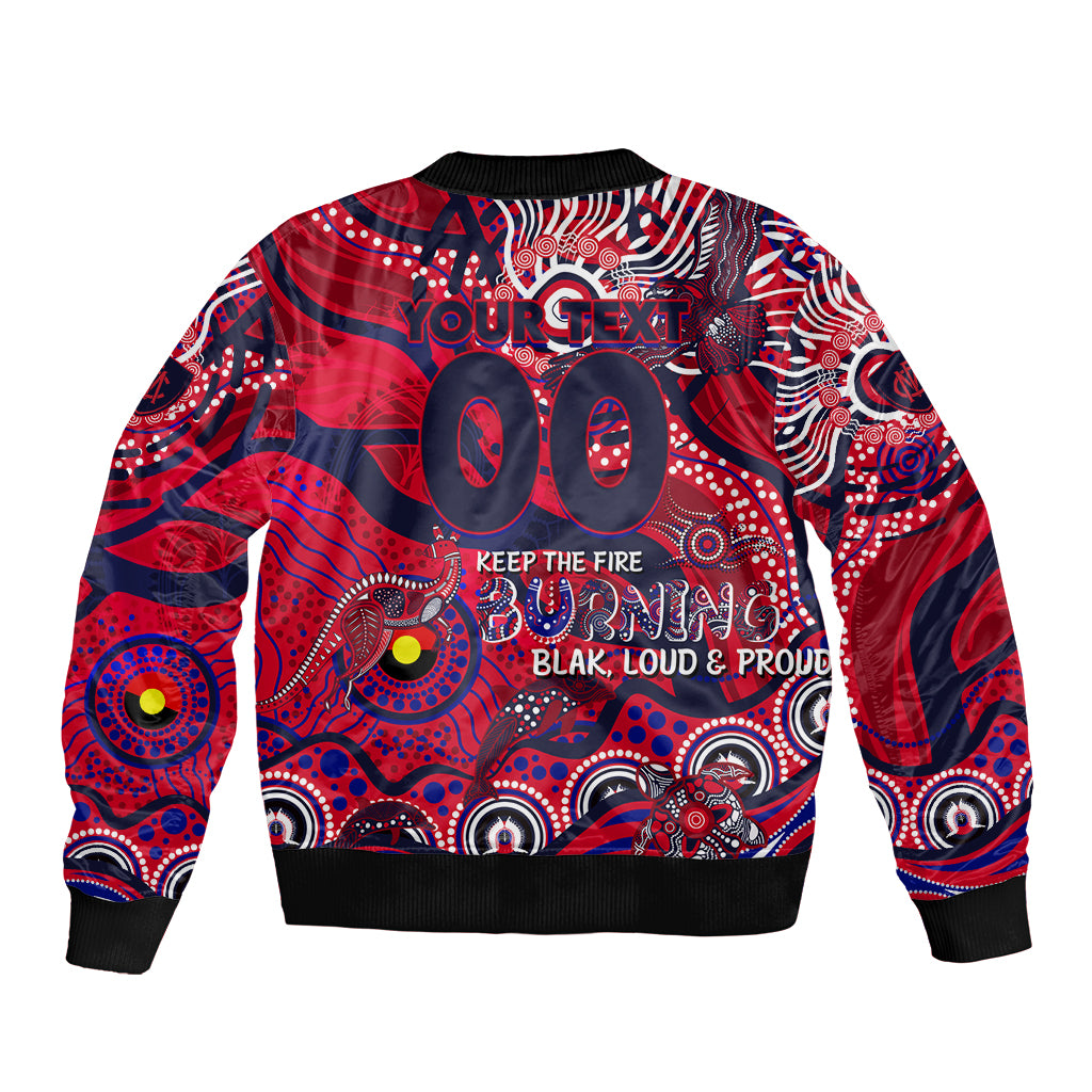 Custom NAIDOC Week 2024 Demons Sleeve Zip Bomber Jacket Aboriginal Animals Keep The Fire Burning