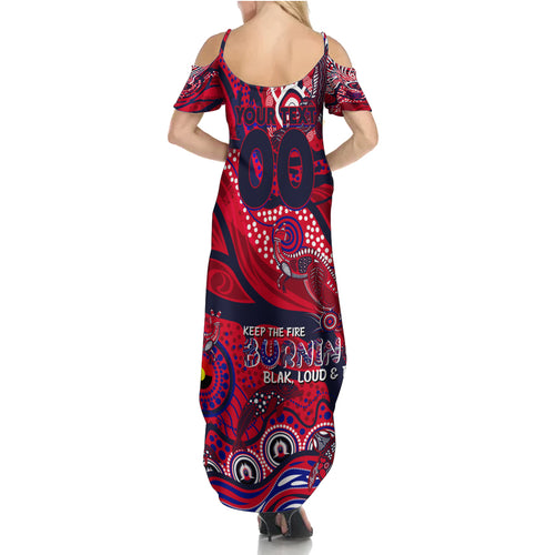 Custom NAIDOC Week 2024 Demons Summer Maxi Dress Aboriginal Animals Keep The Fire Burning