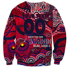 Custom NAIDOC Week 2024 Demons Sweatshirt Aboriginal Animals Keep The Fire Burning