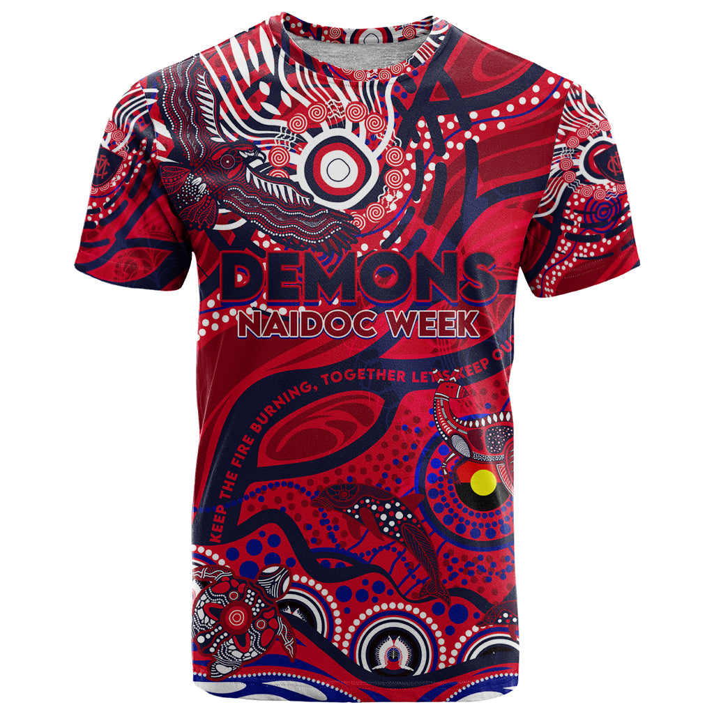 Custom NAIDOC Week 2024 Demons T Shirt Aboriginal Animals Keep The Fire Burning
