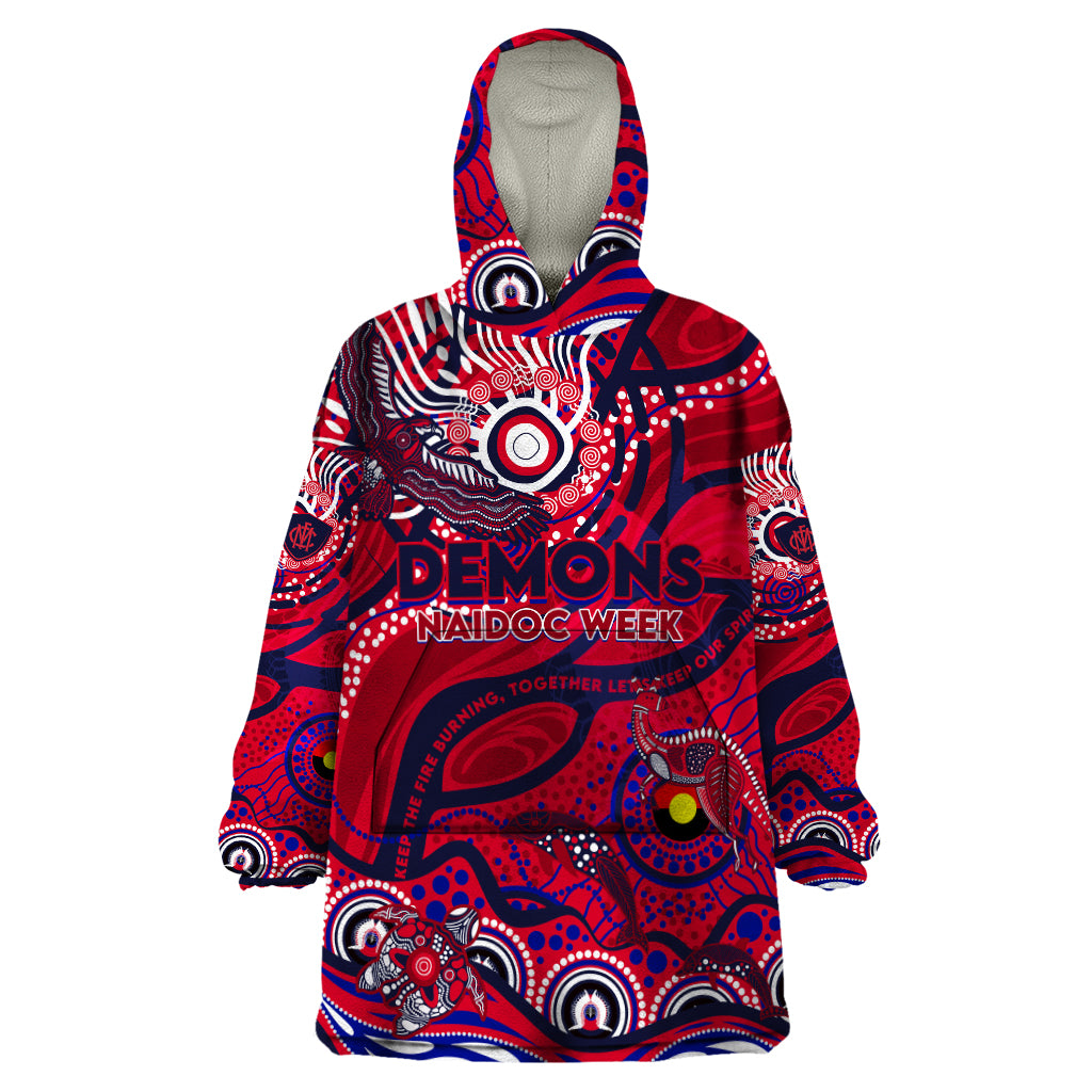 Custom NAIDOC Week 2024 Demons Wearable Blanket Hoodie Aboriginal Animals Keep The Fire Burning