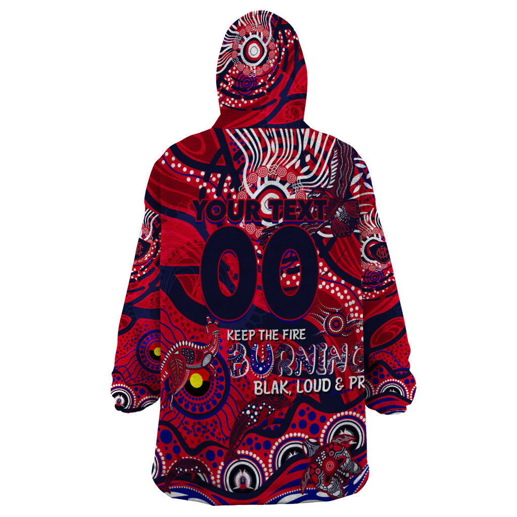 Custom NAIDOC Week 2024 Demons Wearable Blanket Hoodie Aboriginal Animals Keep The Fire Burning