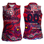 Custom NAIDOC Week 2024 Demons Women Sleeveless Polo Shirt Aboriginal Animals Keep The Fire Burning