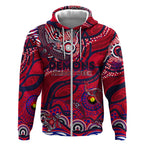 Custom NAIDOC Week 2024 Demons Zip Hoodie Aboriginal Animals Keep The Fire Burning