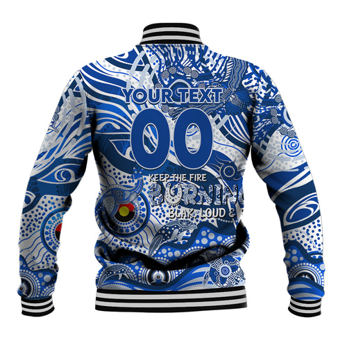 Custom NAIDOC Week 2024 Kangaroos Baseball Jacket Aboriginal Animals Keep The Fire Burning