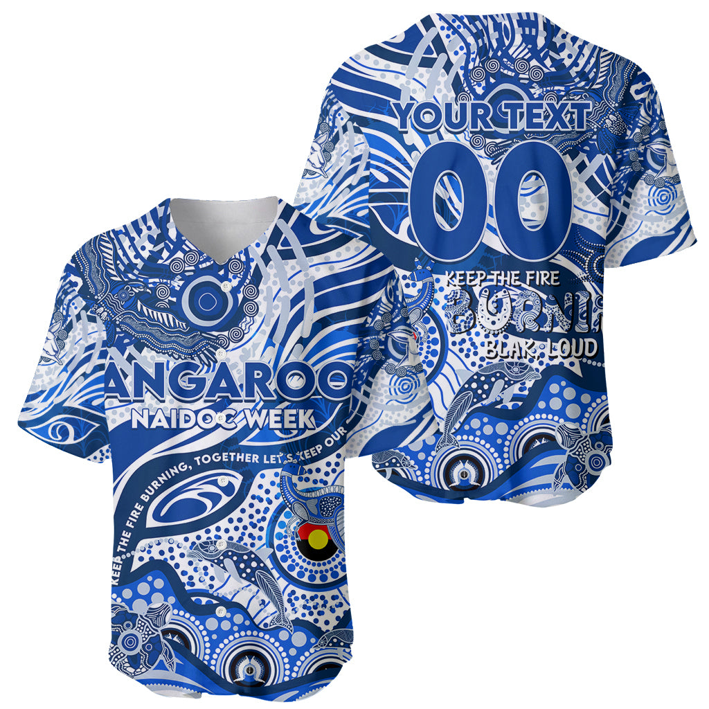 Custom NAIDOC Week 2024 Kangaroos Baseball Jersey Aboriginal Animals Keep The Fire Burning
