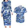 Custom NAIDOC Week 2024 Kangaroos Couples Matching Long Sleeve Bodycon Dress and Hawaiian Shirt Aboriginal Animals Keep The Fire Burning