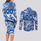 Custom NAIDOC Week 2024 Kangaroos Couples Matching Long Sleeve Bodycon Dress and Long Sleeve Button Shirt Aboriginal Animals Keep The Fire Burning