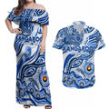 Custom NAIDOC Week 2024 Kangaroos Couples Matching Off Shoulder Maxi Dress and Hawaiian Shirt Aboriginal Animals Keep The Fire Burning