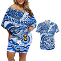 Custom NAIDOC Week 2024 Kangaroos Couples Matching Off Shoulder Short Dress and Hawaiian Shirt Aboriginal Animals Keep The Fire Burning