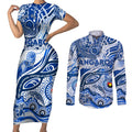 Custom NAIDOC Week 2024 Kangaroos Couples Matching Short Sleeve Bodycon Dress and Long Sleeve Button Shirt Aboriginal Animals Keep The Fire Burning