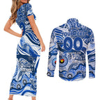 Custom NAIDOC Week 2024 Kangaroos Couples Matching Short Sleeve Bodycon Dress and Long Sleeve Button Shirt Aboriginal Animals Keep The Fire Burning