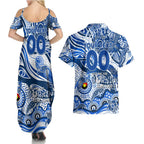Custom NAIDOC Week 2024 Kangaroos Couples Matching Summer Maxi Dress and Hawaiian Shirt Aboriginal Animals Keep The Fire Burning