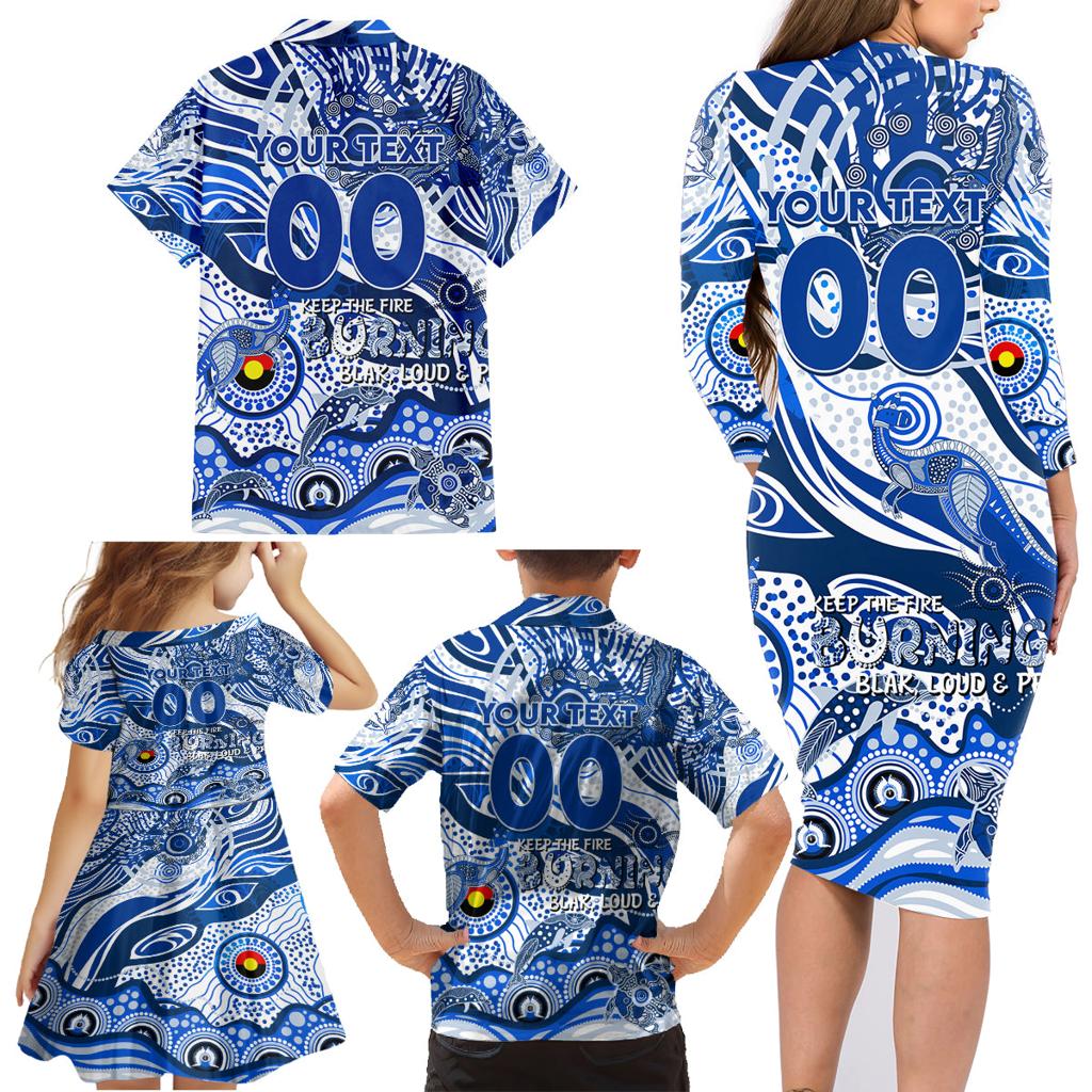 Custom NAIDOC Week 2024 Kangaroos Family Matching Long Sleeve Bodycon Dress and Hawaiian Shirt Aboriginal Animals Keep The Fire Burning
