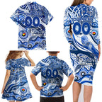 Custom NAIDOC Week 2024 Kangaroos Family Matching Long Sleeve Bodycon Dress and Hawaiian Shirt Aboriginal Animals Keep The Fire Burning