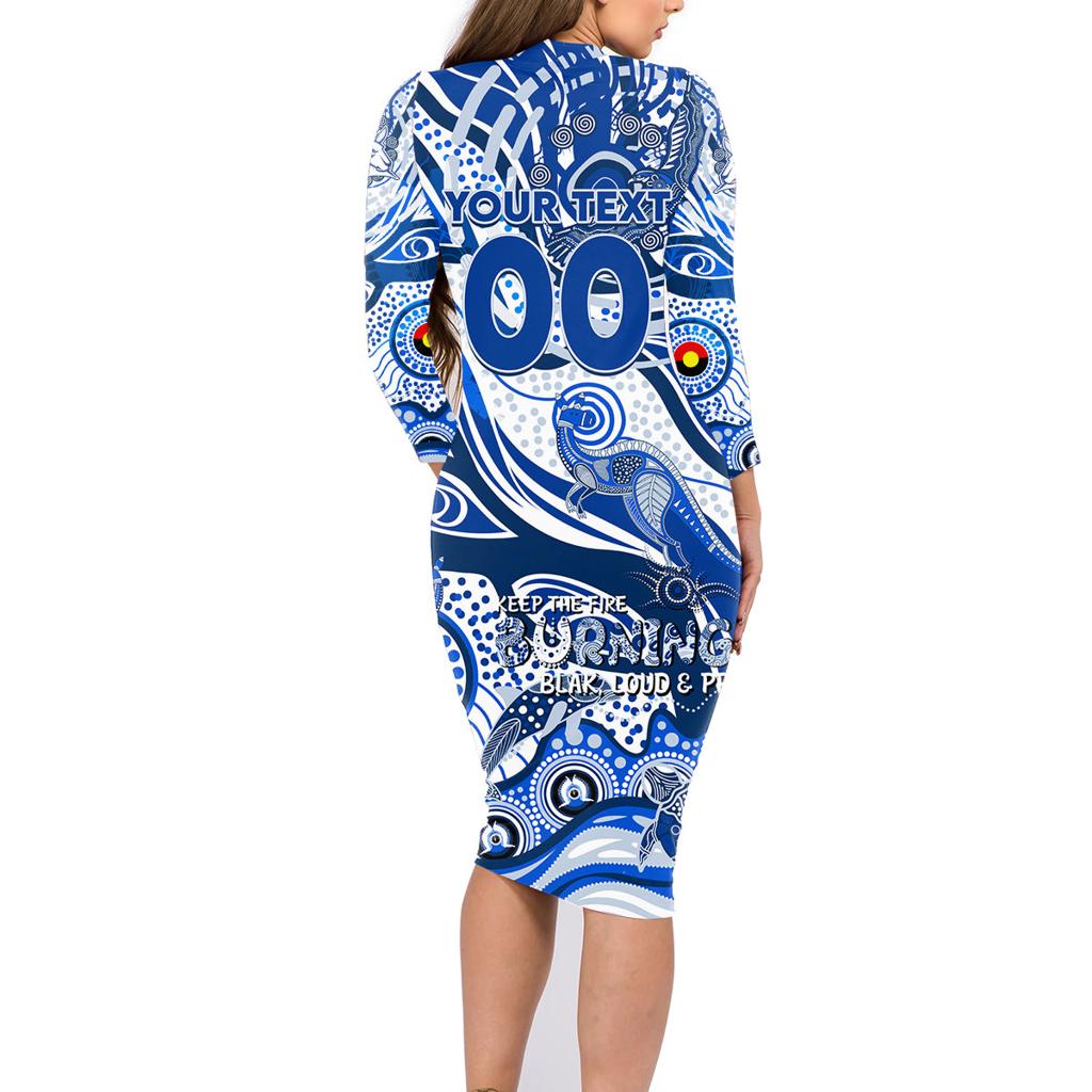 Custom NAIDOC Week 2024 Kangaroos Family Matching Long Sleeve Bodycon Dress and Hawaiian Shirt Aboriginal Animals Keep The Fire Burning