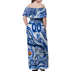 Custom NAIDOC Week 2024 Kangaroos Family Matching Off Shoulder Maxi Dress and Hawaiian Shirt Aboriginal Animals Keep The Fire Burning