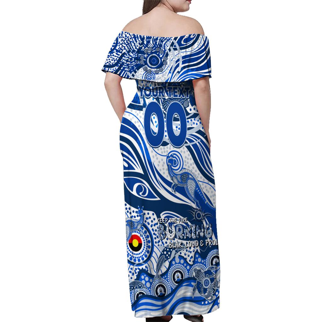 Custom NAIDOC Week 2024 Kangaroos Family Matching Off Shoulder Maxi Dress and Hawaiian Shirt Aboriginal Animals Keep The Fire Burning