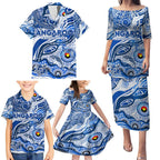 Custom NAIDOC Week 2024 Kangaroos Family Matching Puletasi and Hawaiian Shirt Aboriginal Animals Keep The Fire Burning