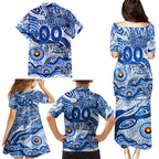 Custom NAIDOC Week 2024 Kangaroos Family Matching Puletasi and Hawaiian Shirt Aboriginal Animals Keep The Fire Burning