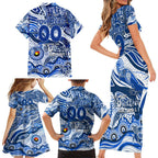 Custom NAIDOC Week 2024 Kangaroos Family Matching Short Sleeve Bodycon Dress and Hawaiian Shirt Aboriginal Animals Keep The Fire Burning