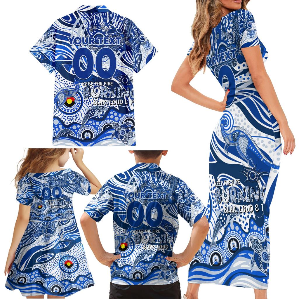 Custom NAIDOC Week 2024 Kangaroos Family Matching Short Sleeve Bodycon Dress and Hawaiian Shirt Aboriginal Animals Keep The Fire Burning