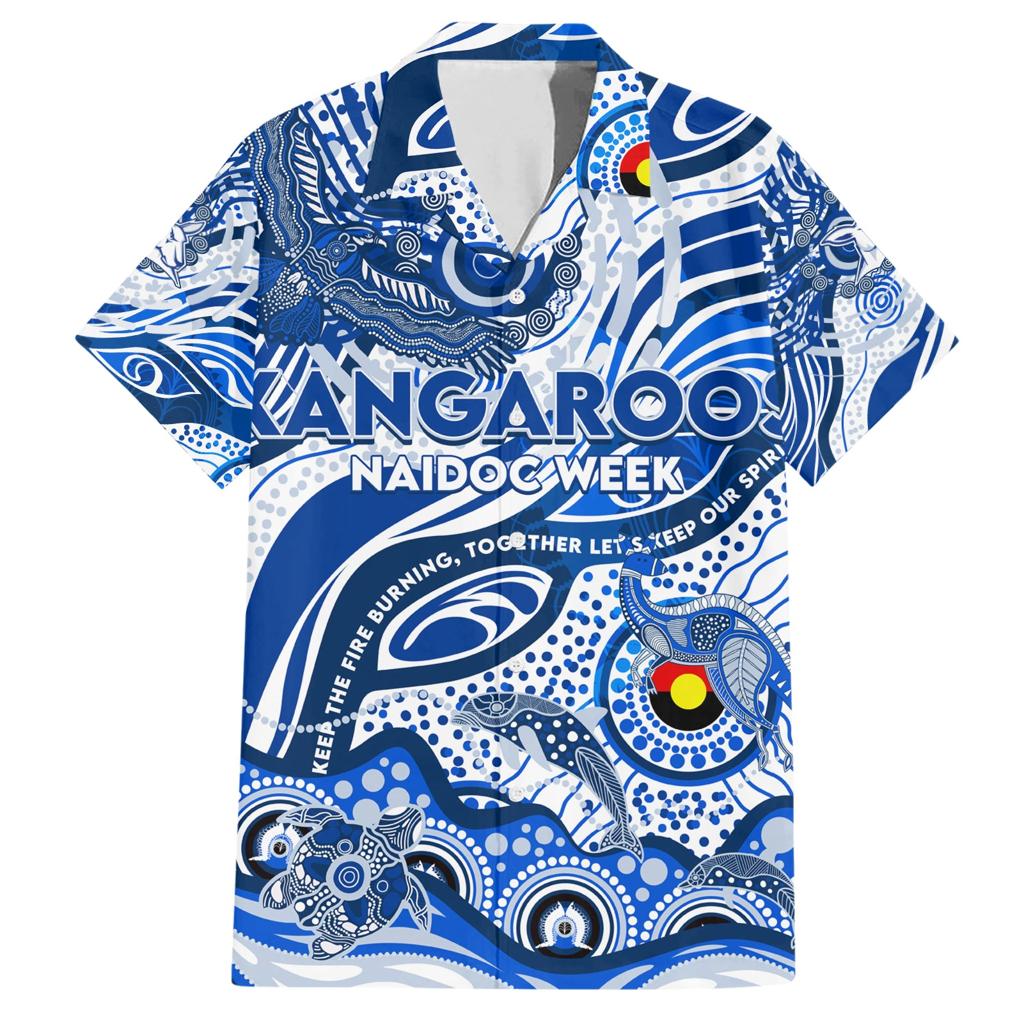 Custom NAIDOC Week 2024 Kangaroos Family Matching Short Sleeve Bodycon Dress and Hawaiian Shirt Aboriginal Animals Keep The Fire Burning