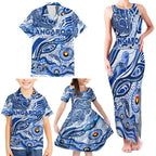 Custom NAIDOC Week 2024 Kangaroos Family Matching Tank Maxi Dress and Hawaiian Shirt Aboriginal Animals Keep The Fire Burning