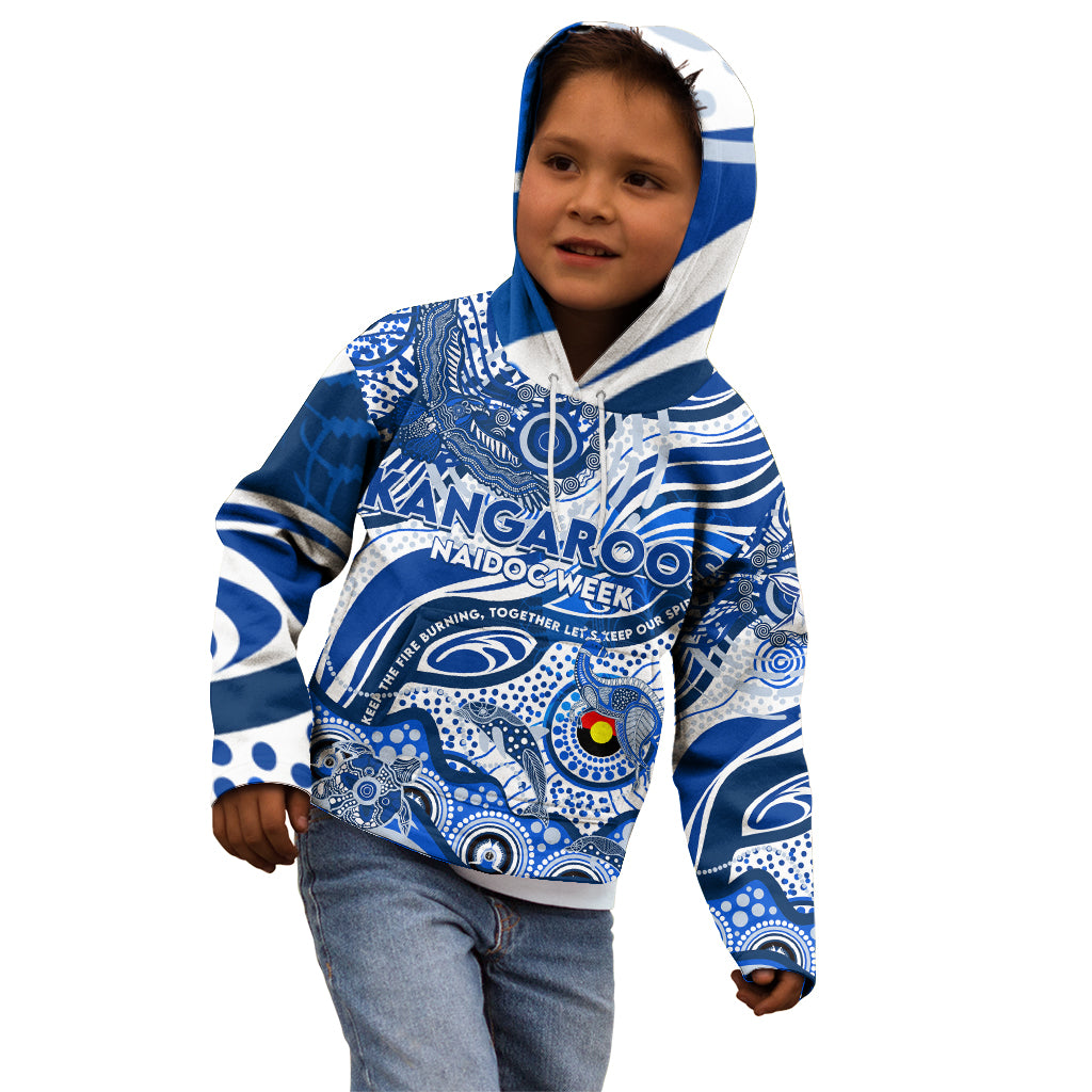Custom NAIDOC Week 2024 Kangaroos Kid Hoodie Aboriginal Animals Keep The Fire Burning