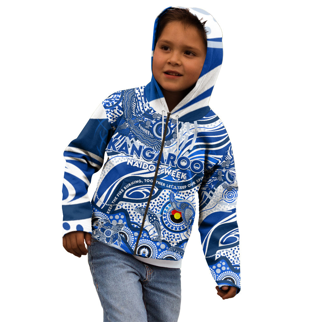Custom NAIDOC Week 2024 Kangaroos Kid Hoodie Aboriginal Animals Keep The Fire Burning