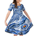 Custom NAIDOC Week 2024 Kangaroos Kid Short Sleeve Dress Aboriginal Animals Keep The Fire Burning