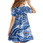 Custom NAIDOC Week 2024 Kangaroos Kid Short Sleeve Dress Aboriginal Animals Keep The Fire Burning