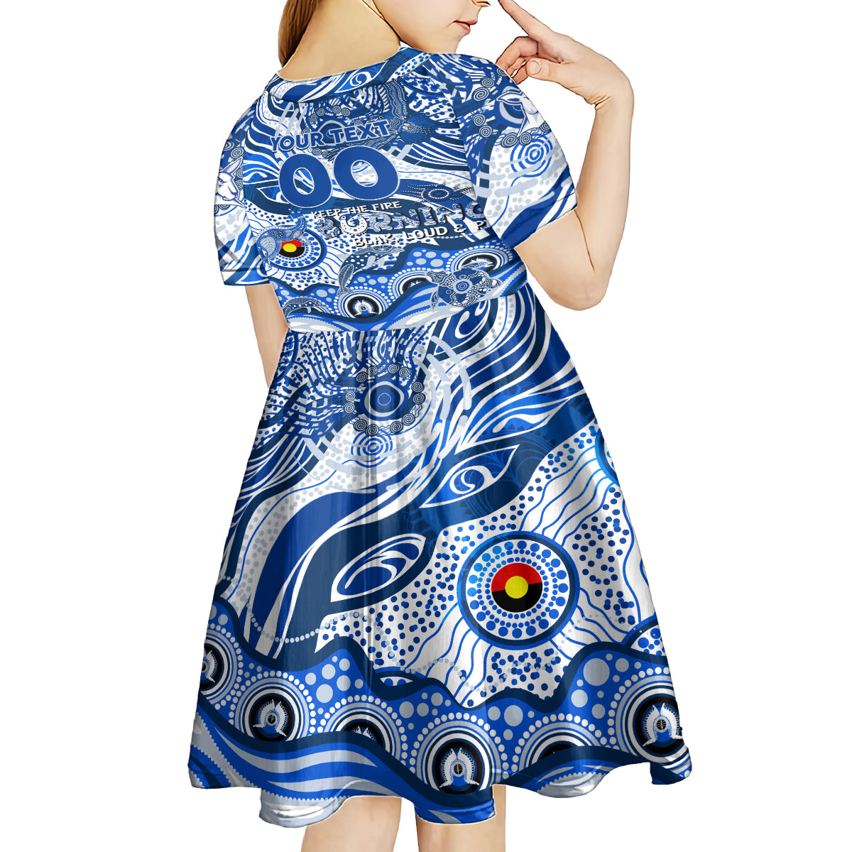 Custom NAIDOC Week 2024 Kangaroos Kid Short Sleeve Dress Aboriginal Animals Keep The Fire Burning