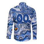 Custom NAIDOC Week 2024 Kangaroos Long Sleeve Button Shirt Aboriginal Animals Keep The Fire Burning