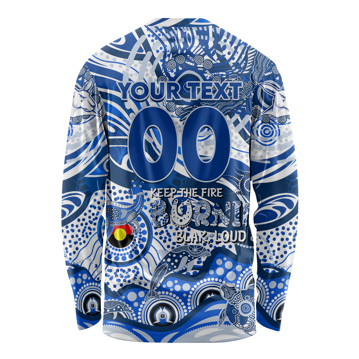 Custom NAIDOC Week 2024 Kangaroos Long Sleeve Shirt Aboriginal Animals Keep The Fire Burning