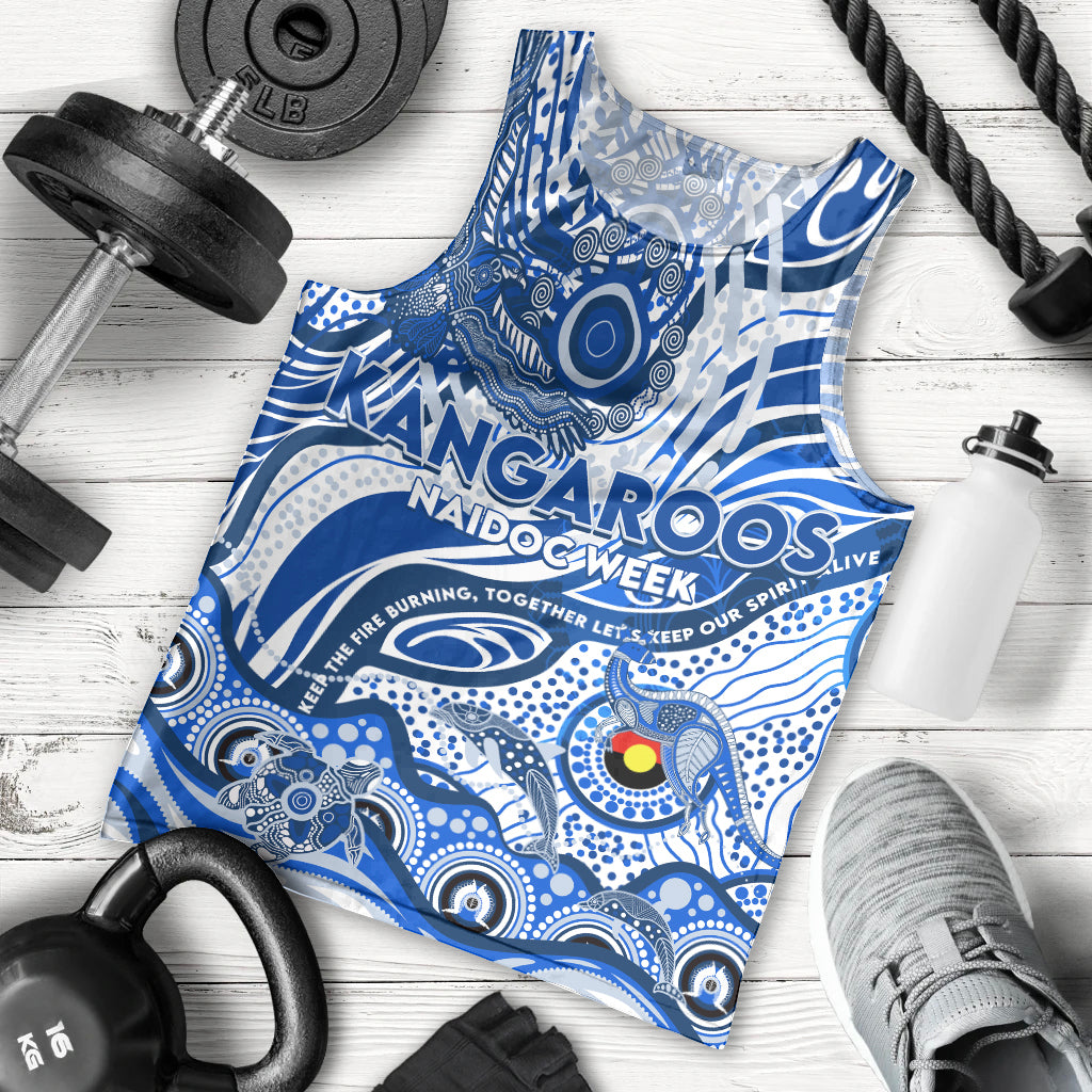 Custom NAIDOC Week 2024 Kangaroos Men Tank Top Aboriginal Animals Keep The Fire Burning