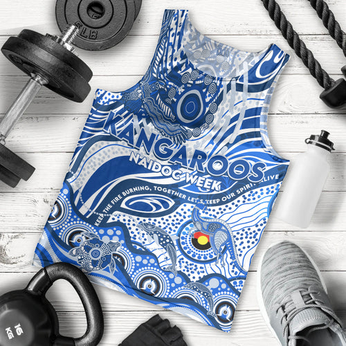 Custom NAIDOC Week 2024 Kangaroos Men Tank Top Aboriginal Animals Keep The Fire Burning