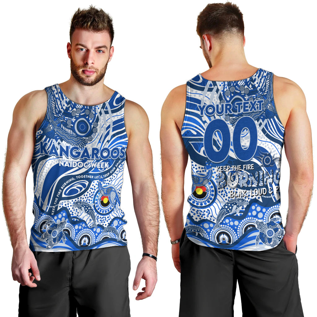 Custom NAIDOC Week 2024 Kangaroos Men Tank Top Aboriginal Animals Keep The Fire Burning