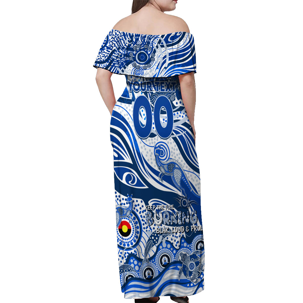 Custom NAIDOC Week 2024 Kangaroos Off Shoulder Maxi Dress Aboriginal Animals Keep The Fire Burning