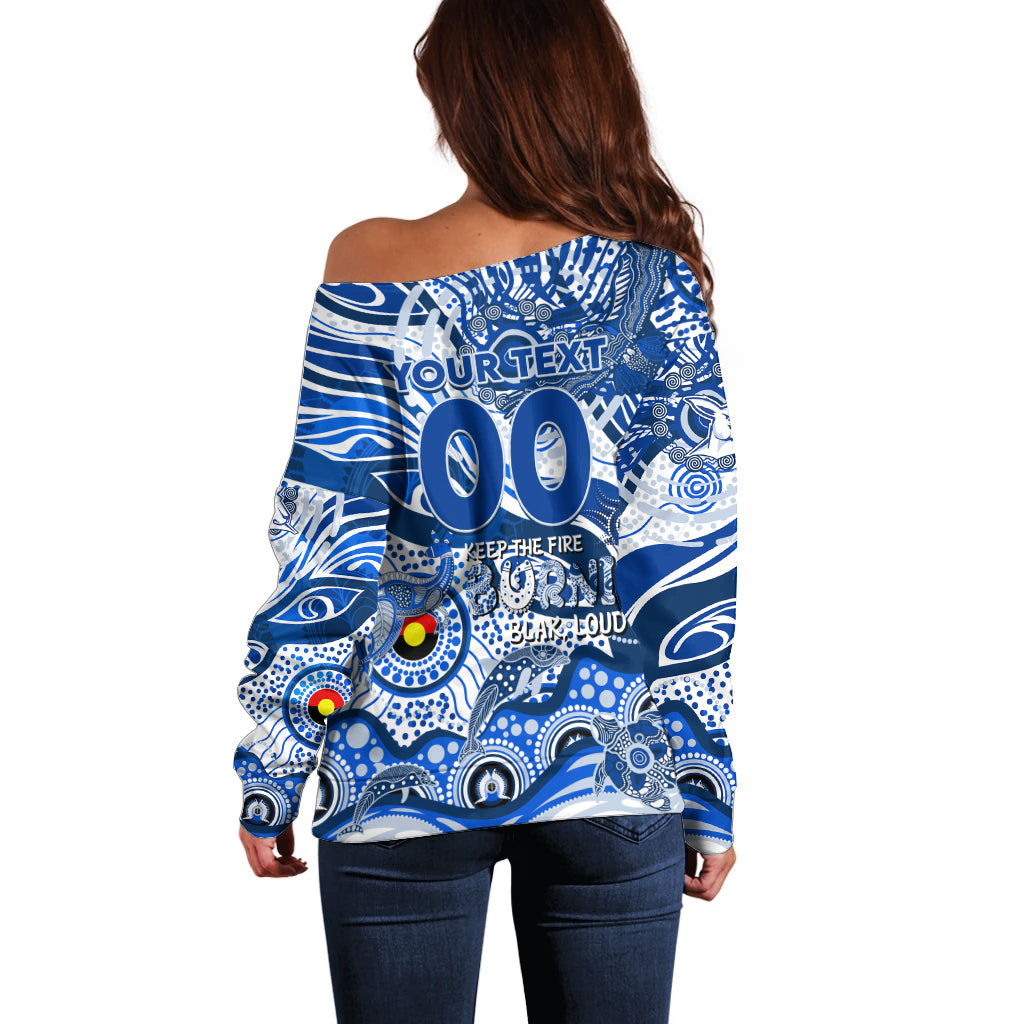 Custom NAIDOC Week 2024 Kangaroos Off Shoulder Sweater Aboriginal Animals Keep The Fire Burning