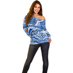 Custom NAIDOC Week 2024 Kangaroos Off Shoulder Sweater Aboriginal Animals Keep The Fire Burning